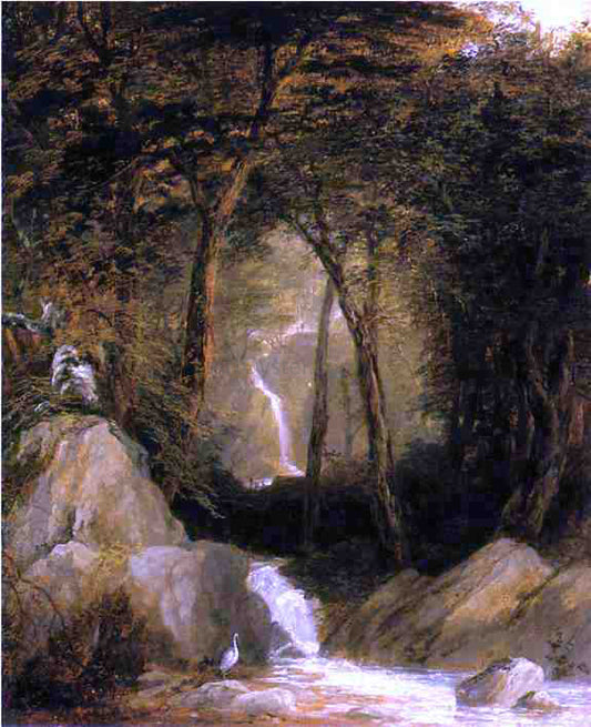  John Frederick Kensett The Mountain Stream - Canvas Print