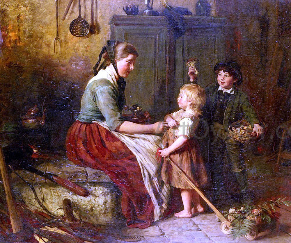  Felix Schlesinger The Mushroom Gatherers - Canvas Print