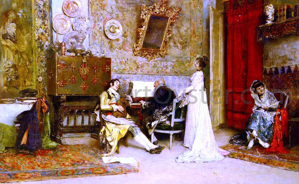  Raimundo de Madrazo Y Garreta The Music Lesson - Canvas Print