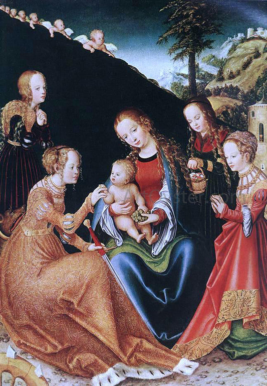  The Elder Lucas Cranach The Mystic Marriage of St Catherine - Canvas Print