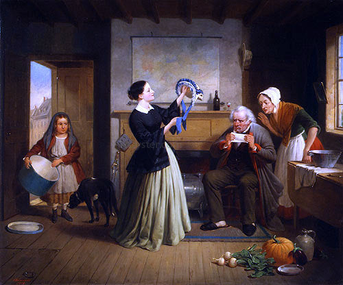  Francis William Edmonds The New Bonnet - Canvas Print