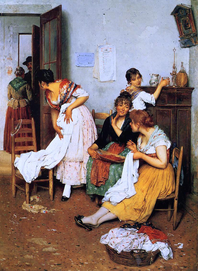  Eugene De Blaas The New Suitor - Canvas Print