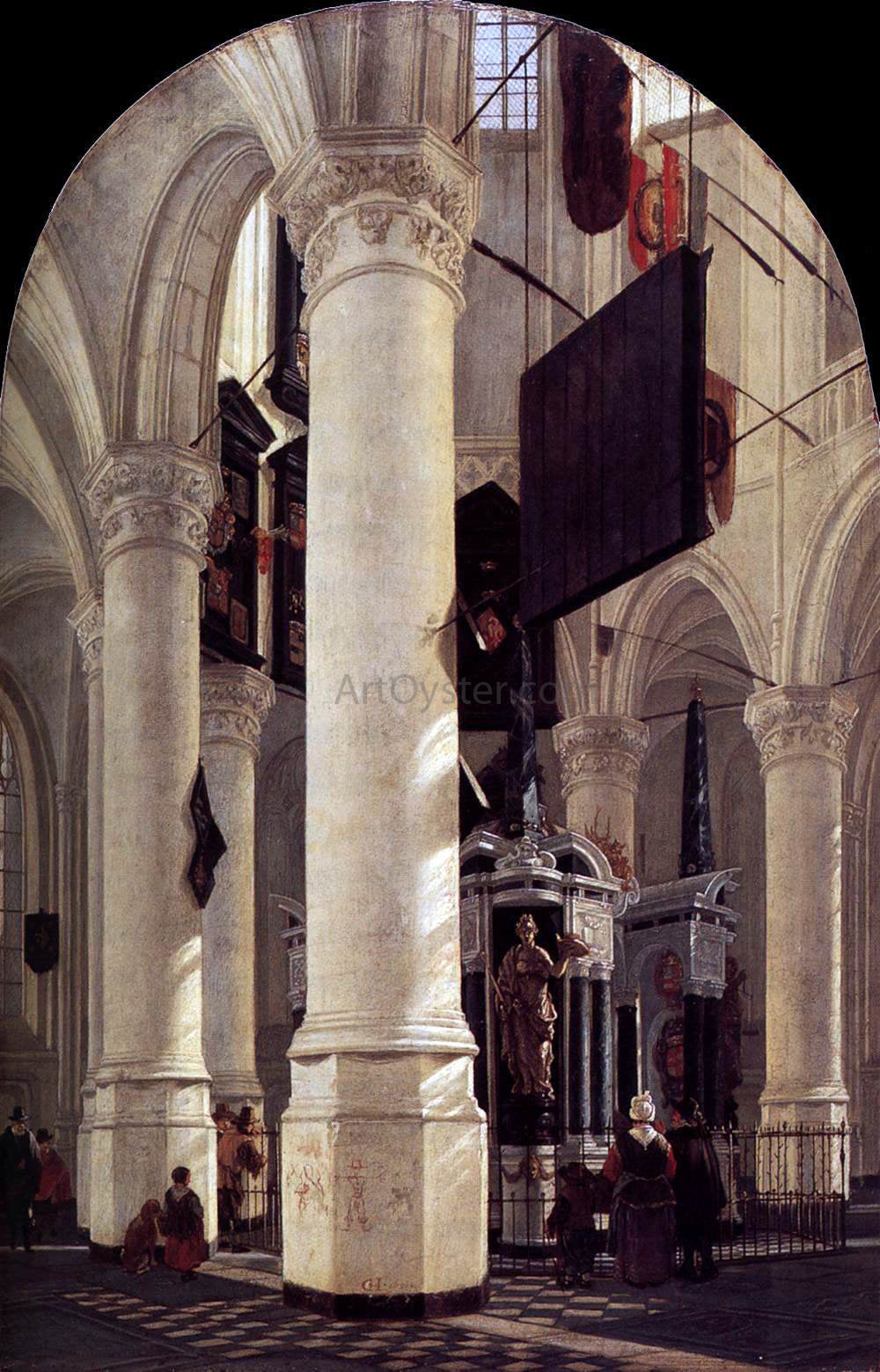  Gerard Houckgeest The Nieuwe Kerk in Delft with the Tomb of William the Silent - Canvas Print