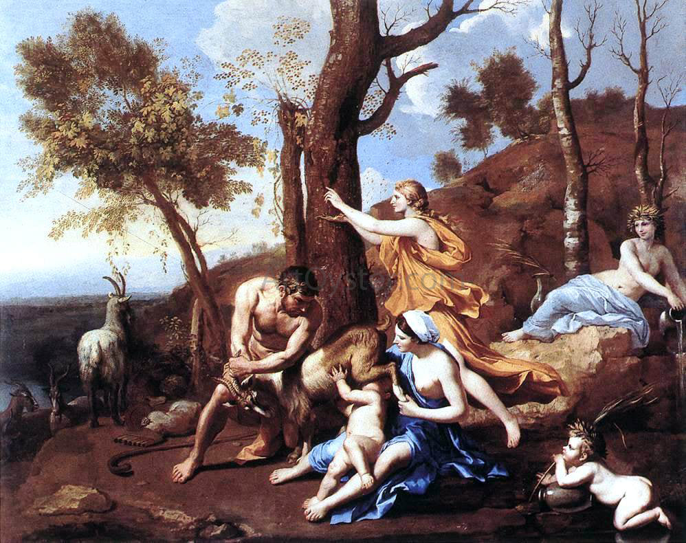  Nicolas Poussin The Nurture of Jupiter - Canvas Print