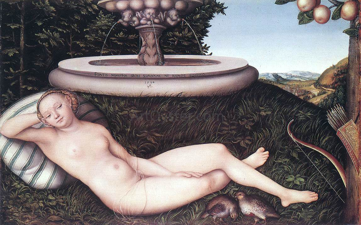  The Elder Lucas Cranach The Nymph of the Fountain - Canvas Print