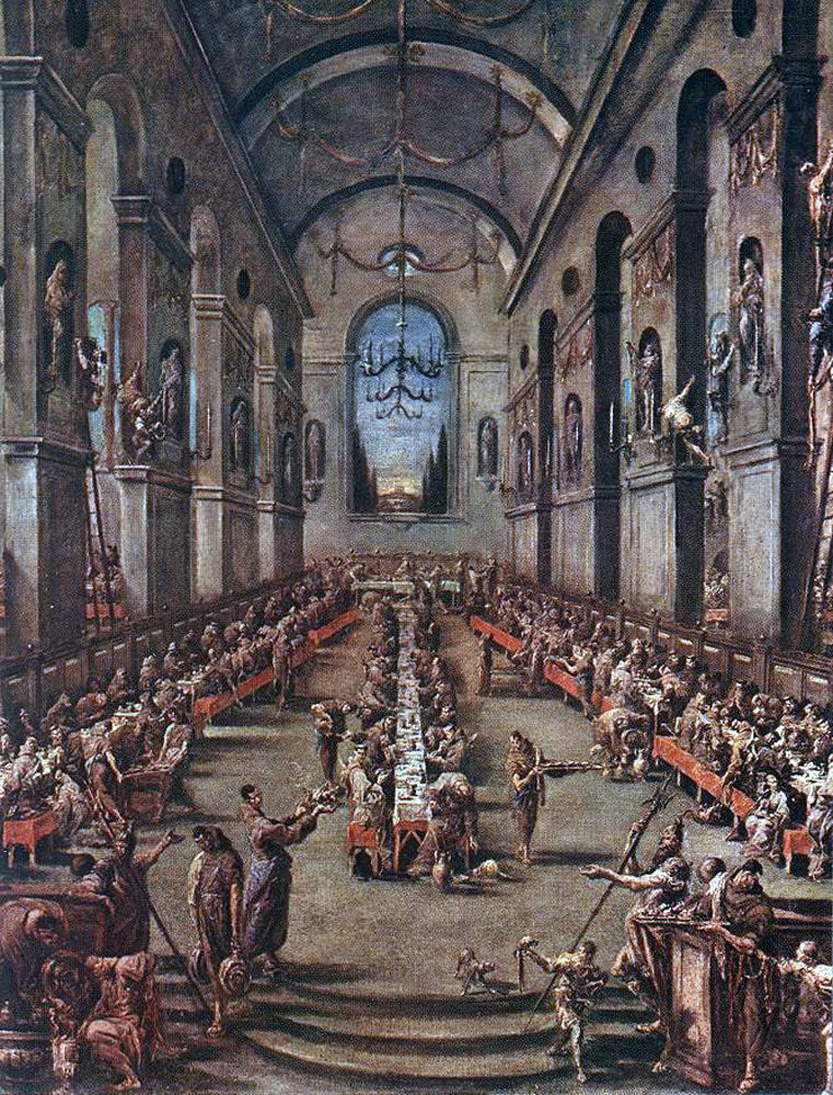  Alessandro Magnasco The Observant Friars in the Refectory - Canvas Print