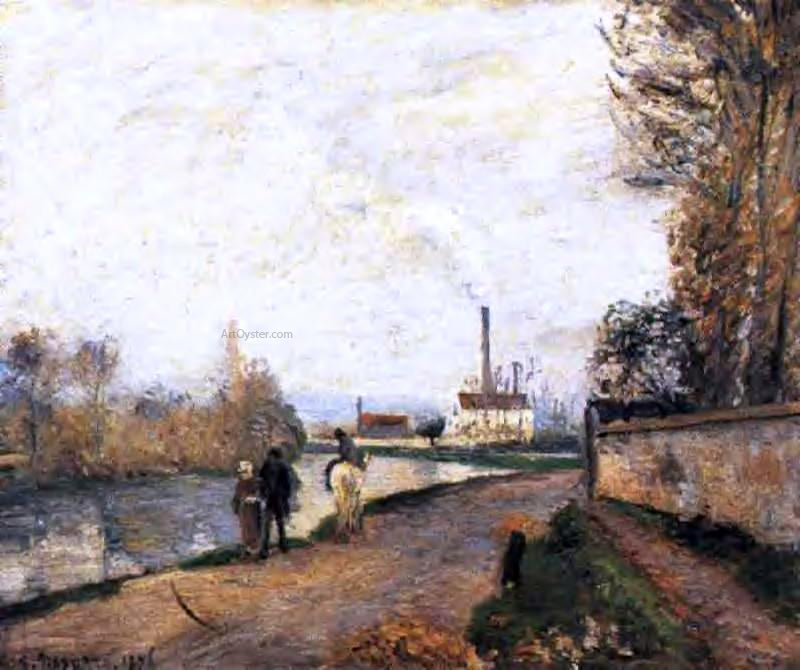 Camille Pissarro The Oise at Pontoise in Bad Weather - Canvas Print
