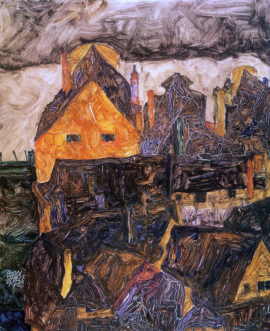  Egon Schiele The Old City I (also known as Dead City V) - Canvas Print