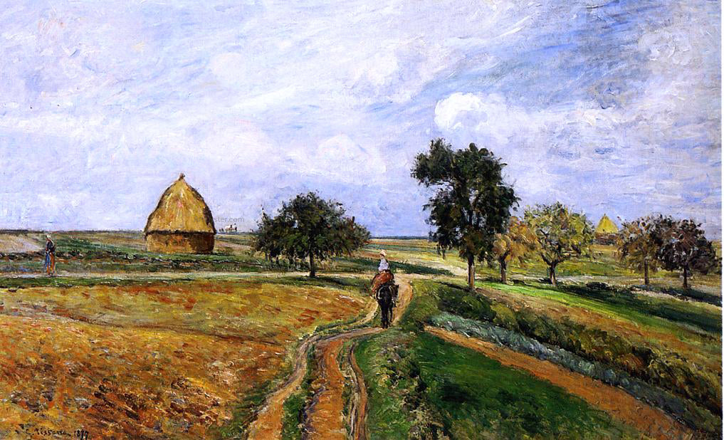  Camille Pissarro The Old Ennery Road in Pontoise - Canvas Print