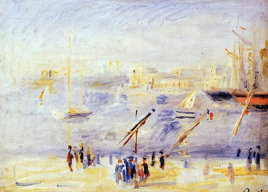  Pierre Auguste Renoir The Old Port of Marseille, People and Boats - Canvas Print