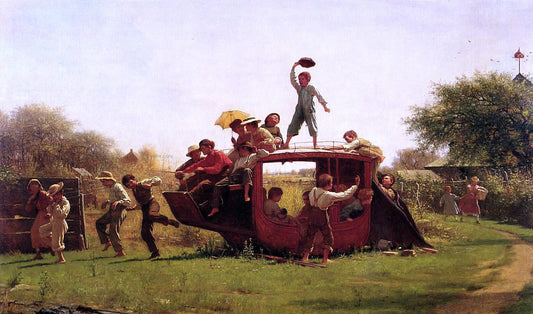  Eastman Johnson The Old Stage Coach - Canvas Print