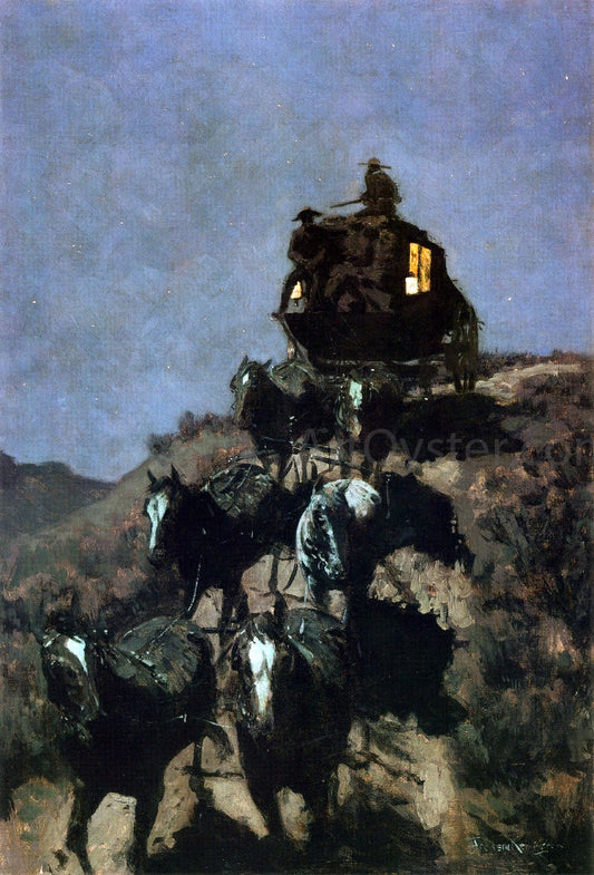  Frederic Remington The Old Stage Coach of the Plains - Canvas Print