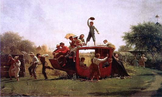 Eastman Johnson The Old Stagecoach - Canvas Print