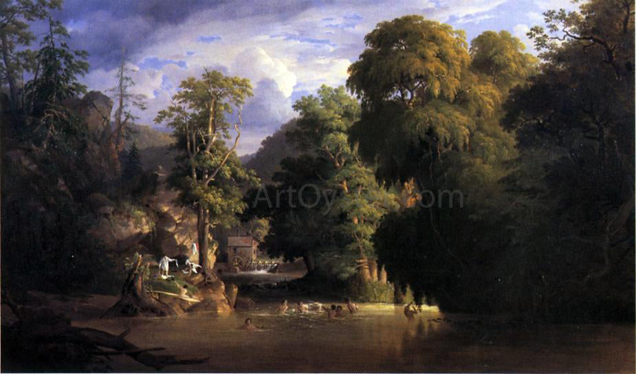  James Arthur Benade The Old Swimming Hole - Canvas Print