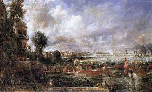  John Constable The Opening of Waterloo Bridge Seen from Whitehall Stairs, June 18th 1817 - Canvas Print