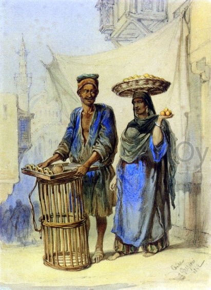  Count Amadeo Preziosi The Orange Seller, Cairo - Canvas Print