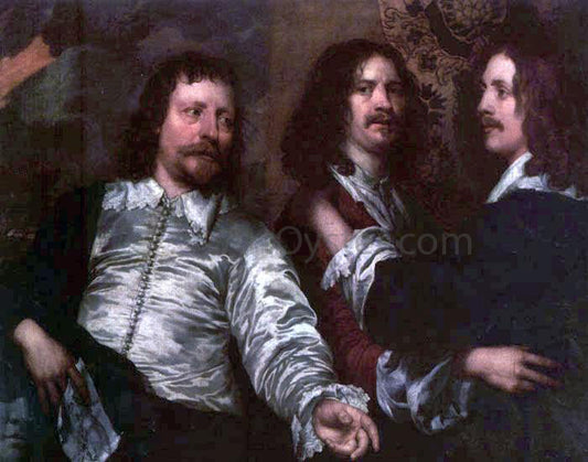  William Dobson The Painter with Sir Charles Cottrell and Sir Balthasar Gerbier - Canvas Print