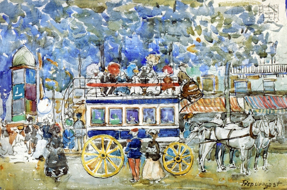  Maurice Prendergast The Paris Omnibus - Canvas Print