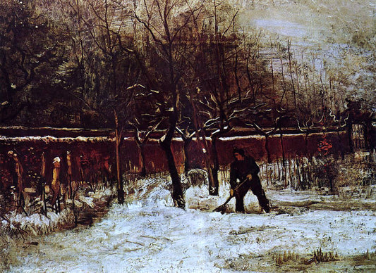  Vincent Van Gogh The Parsonage Garden at Nuenen in the Snow - Canvas Print