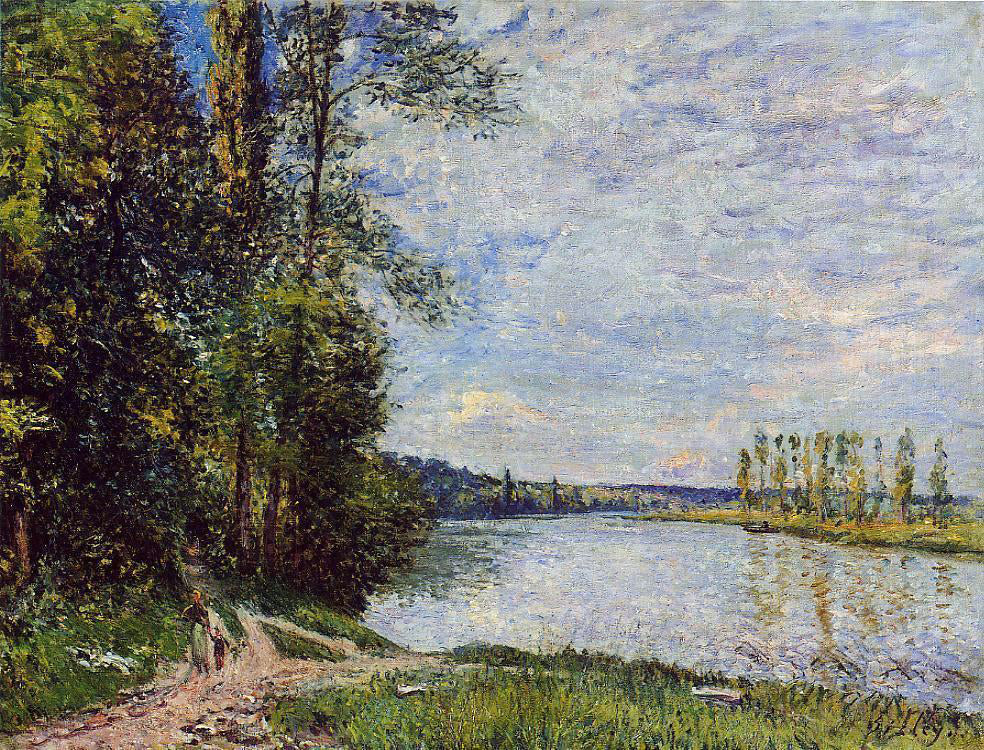  Alfred Sisley The Path from Veneux to Thomery along the Water, Evening - Canvas Print