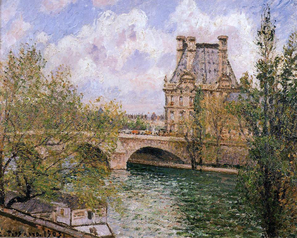  Camille Pissarro The Pavillion de Flore and the Pont Royal - Canvas Print