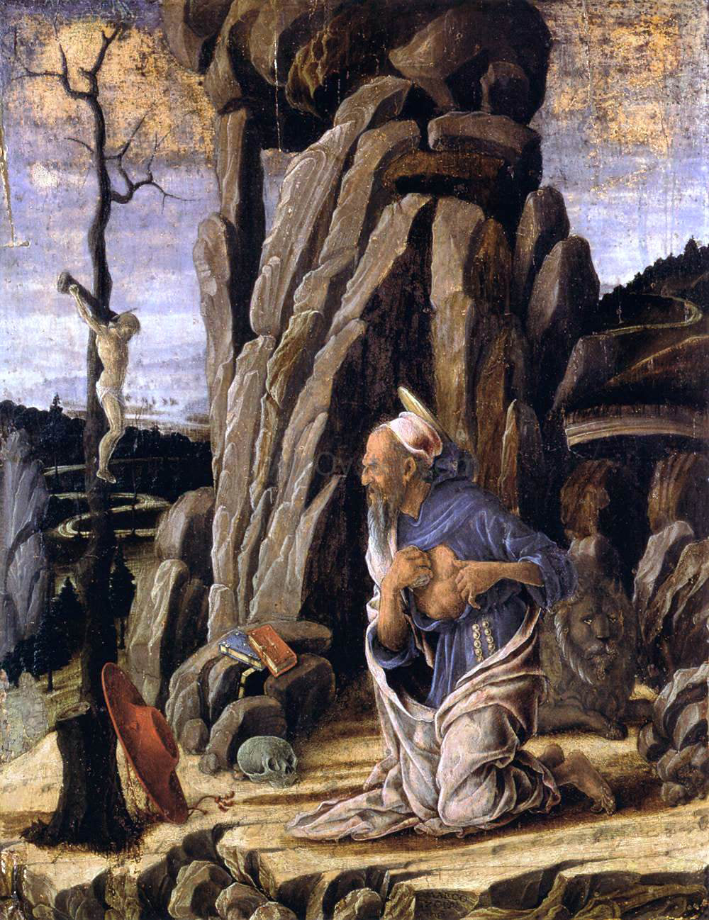  Marco Zoppo The Penitent St Jerome - Canvas Print