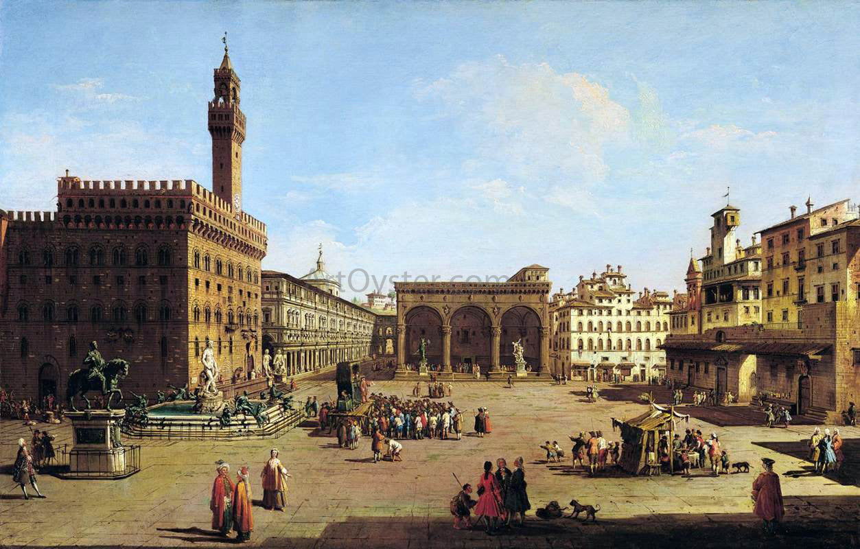  Giuseppe Zocchi The Piazza della Signoria in Florence - Canvas Print