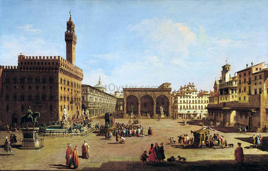  Giuseppe Zocchi The Piazza della Signoria in Florence - Canvas Print