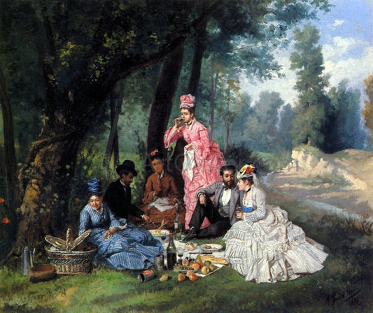  Antonio Garcia Y Mencia The Picnic - Canvas Print