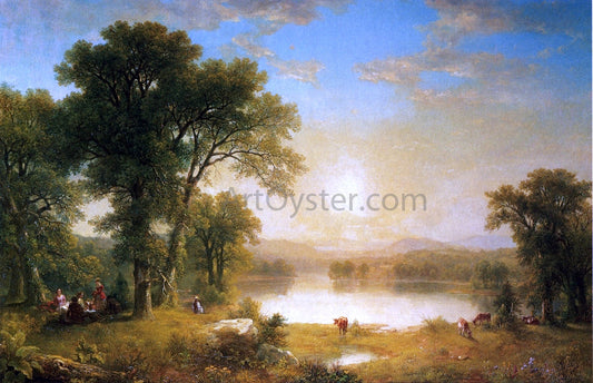  Asher Brown Durand The Picnic, Bolton, New York - Canvas Print