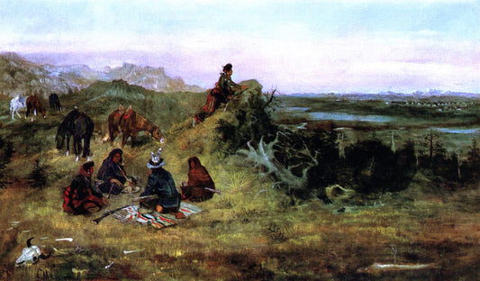  Charles Marion Russell The Piegans Preparing to Steal Horses from the Crows - Canvas Print
