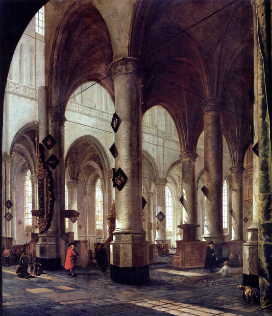  Hendrick Cornelisz Van Vliet The Pieterskerk in Leiden - Canvas Print