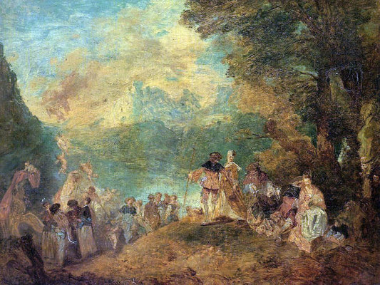  Eugene-Louis Boudin The Pilgrimage to Cythera (after Watteau) - Canvas Print