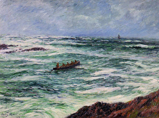  Henri Moret The Pilot, The Coast of Brittany - Canvas Print