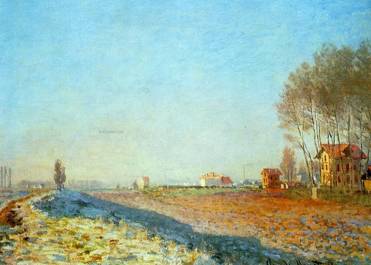  Claude Oscar Monet The Plain of Colombes, White Frost - Canvas Print