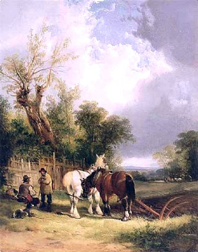  Senior William Shayer The Ploughman's Rest - Canvas Print