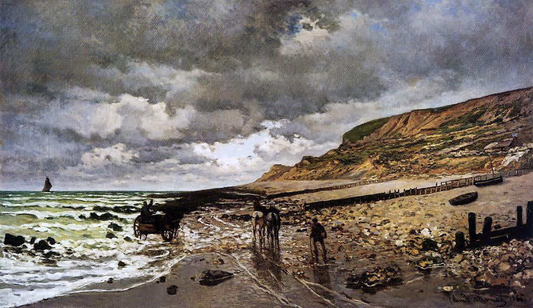  Claude Oscar Monet The Pointe de la Heve at Low Tide - Canvas Print