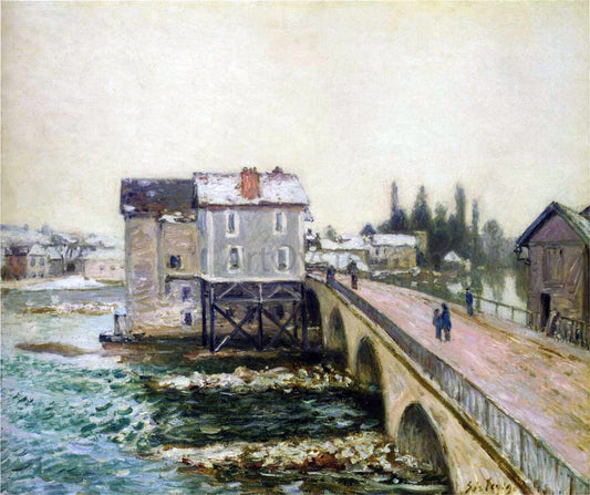  Alfred Sisley The Pont at Moret in Winter - Canvas Print