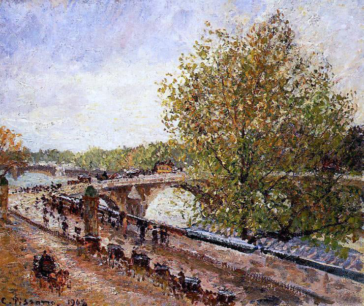  Camille Pissarro The Pont Royal - Grey Weather, Afternoon, Spring - Canvas Print