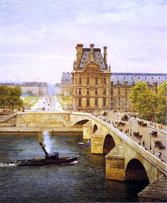  Marie-Francois Firmin-Girard The Pont Royale and The Louvre, View of the Seine - Canvas Print