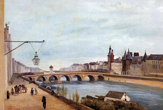  Jean-Baptiste-Camille Corot The Pont-au-Change and the Palais de Justice - Canvas Print