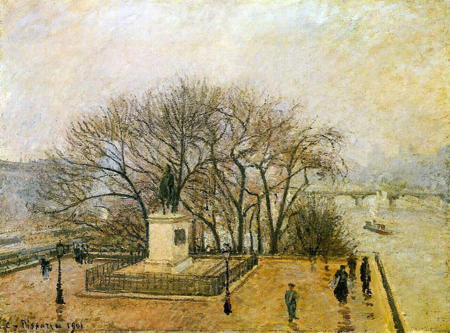  Camille Pissarro The Pont-Neuf, Statue of Henri IV: Mist - Canvas Print