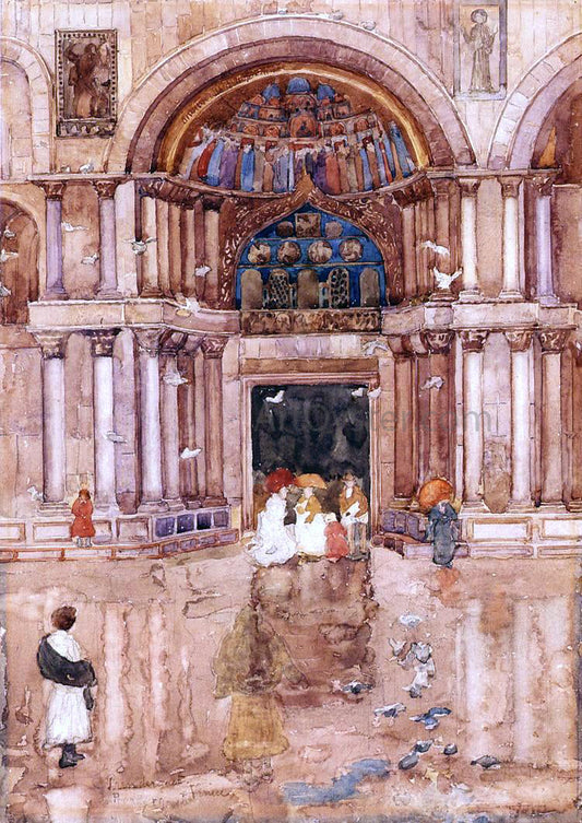  Maurice Prendergast The Porch with the Old Mosaics, St. Marks, Venice - Canvas Print