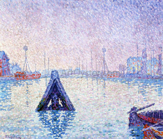  Paul Signac The Port at Vlissingen, Boats and Lighthouses - Canvas Print