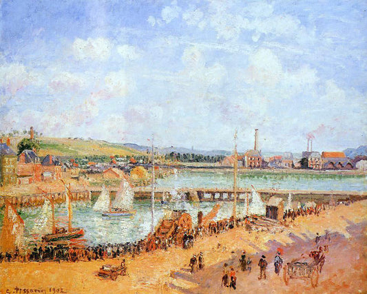  Camille Pissarro The Port of Dieppe, the Dunquesne and Berrigny Basins: High Tide, Sunny Afternoon - Canvas Print