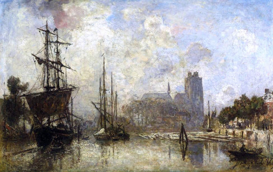  Johan Barthold Jongkind The Port of Dordrecht - Canvas Print
