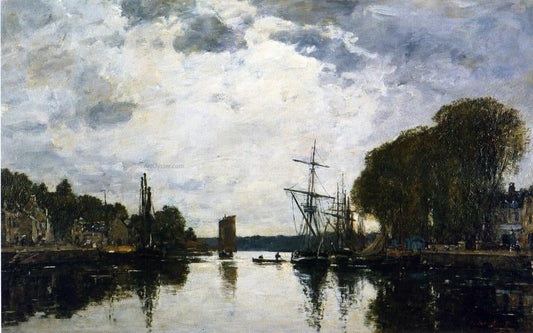  Eugene-Louis Boudin The Port of Landerneau - Finistere - Canvas Print
