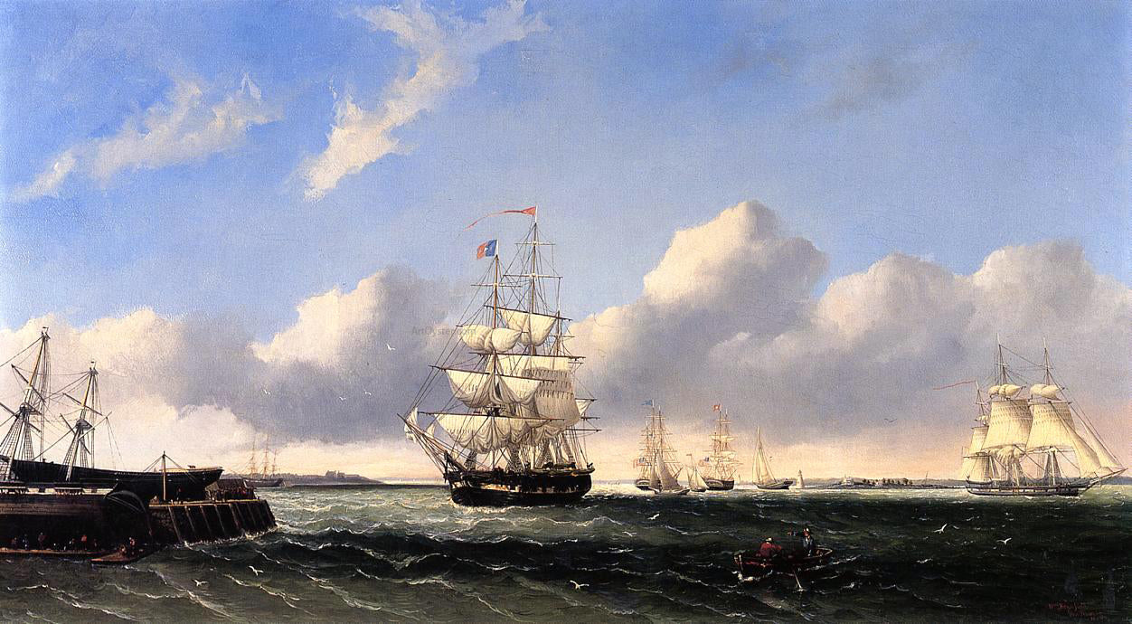  William Bradford The Port of New Bedford from Crow Island - Canvas Print