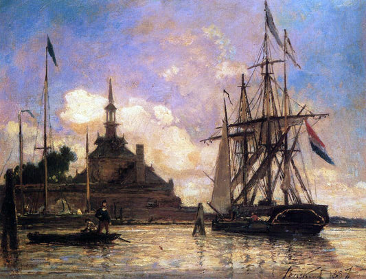  Johan Barthold Jongkind The Port of Rotterdam - Canvas Print