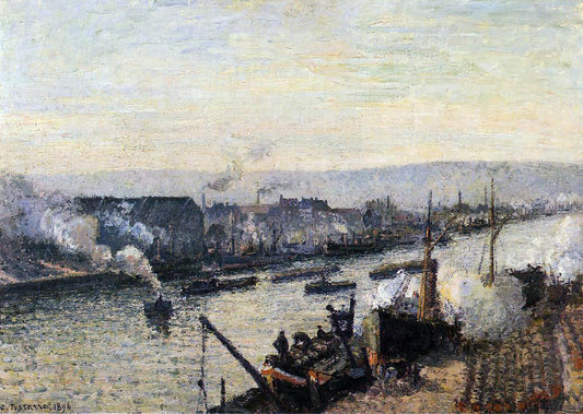  Camille Pissarro The Port of Rouen, Saint-Sever - Canvas Print